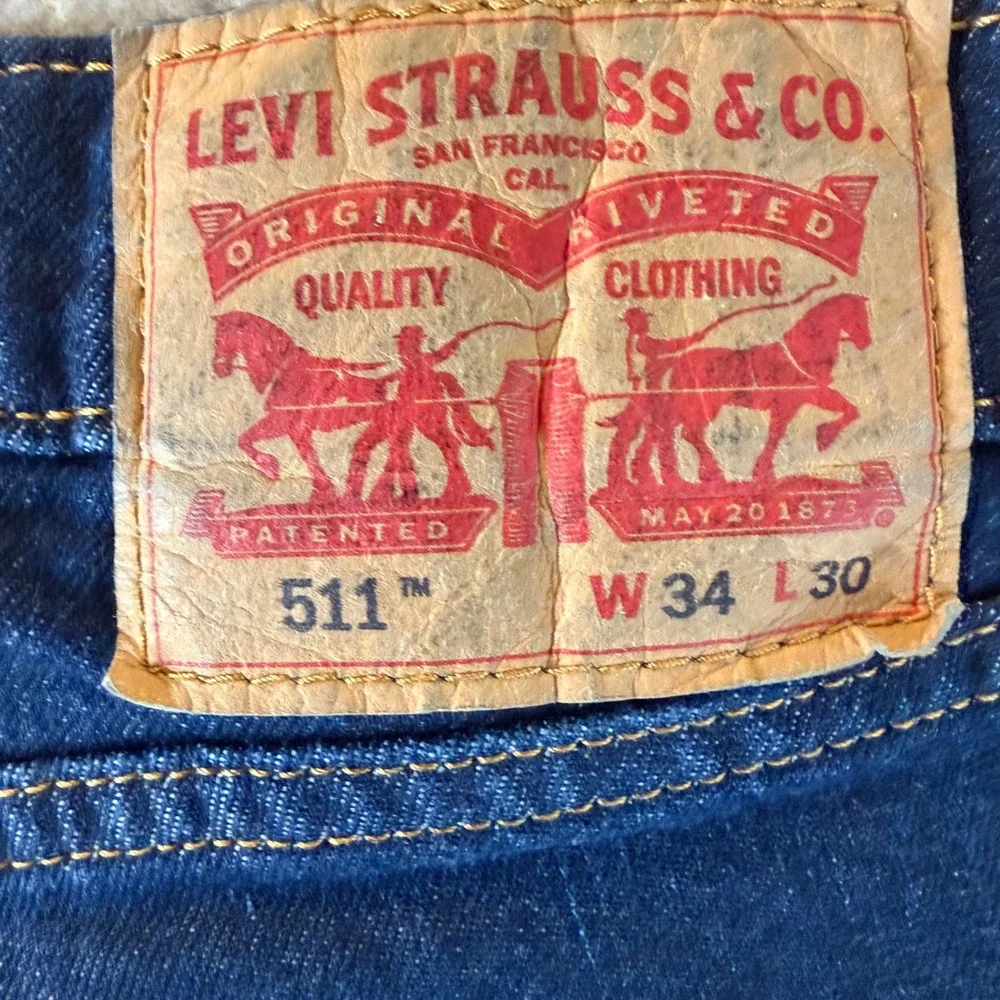 Levi's 511 Slim Fit Jeans 34x30 Dark Indigo Denim Stretch 04511-4534